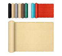 Tenda a Vela 210 x 270 cm Protezione Raggi UV Telo Ombreggiante con Occhielli per Balcone Terrazzo Recinzione Giardino Fence Kennel Camping, Color Crema