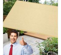 Tenda a Vela 240 x 240 cm Protezione Raggi UV 95% Traspirante Rettangolare, Tenda Parasole per Esterno con Fune e Occhiellato per Piante da Patio, Serra, Pollaio, Color Crema