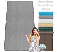 Tenda a Vela 255 x 400 cm Permeabile All'Aria e All'Acqua Rettangolare, Tenda Parasole per Esterno con Funi di Tensione per Esterno, Terrazza, Piscina, Grigio Chiaro