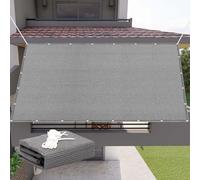 Tenda a Vela 260 x 560 cm Poliestere Traspirante Ombreggiante Traspirante Idrorepellente, con Corde di Supporto per Esterno, Giardino e Terrazza, Piscina, Grigio Chiaro