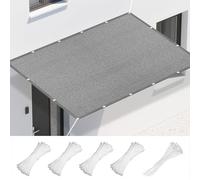 Tenda a Vela 500 x 560 cm Poliestere Traspirante Ombreggiante Traspirante con Fune e Occhiellato Protezione UV Adatte per Piscina Feste e Spazi Esterni, Grigio Chiaro