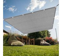 Tenda a Vela 540 x 602 cm Protezione Raggi UV 98% Rete Ombreggiante con Fune e Occhiellato Protezione UV per Serre Carport Piscine Cortili, Grigio Chiaro
