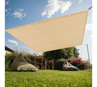 Tenda a Vela 546 x 587 cm Protezione Raggi UV 98% Rete Ombreggiante con Fune e Occhiellato Protezione UV per Serre Carport Piscine Cortili, Giallo sabbia