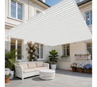 Tenda a Vela 550 x 700 cm Frangisole Anti-Uv Antistrappo Robusta con Occhielli in HDPE Parasole Rettangolare per Giardino Esterno Giardino Terrazza, Bianco