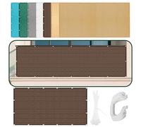 Tenda a Vela 600 x 800 cm Protezione Antivento 98% Anti UV Copertura Antipolvere con Occhielli Fascette Installazione Facile per Esterno, Giardino e Terrazza, Piscina, marrone