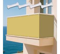 Tenda a Vela 605 x 770 cm Protezione Raggi UV e Impermeabile Panno Ombreggiante Pes Protección Rayos UV con Corda di Fissaggio per Giardino Terrazzo e Campeggio, Giallo sabbia