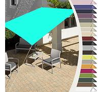 Tenda a vela blu cielo 4 x 5 m, impermeabile, antivento, resistente agli strappi, per balcone, giardino, patio, include corde da 4 x 1,5 m per la massima protezione da sole e vento