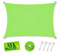 Tenda a Vela Impermeabile 1.2 x 1.2 m protezione parasole Telo Frangivista Frangivento con Occhielli per Esterno Giardino terrazza Giardino Campeggio, Verde Tenero