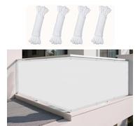Tenda a Vela Impermeabile 120 x 280 cm Protezione Raggi UV 98% Impermeabile Rete Termica Antipioggia, Antivento e Resistente Al Sole Balcone, La Terrazza e Il Giardino, Bianco