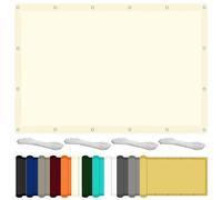 Tenda a Vela Impermeabile 130 x 360 cm Anti Raggi UV Tenda a Vela Giardino Tessuto HDPE per Esterno/Giardino/Terrazzo/Balcone, Avorio
