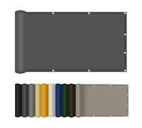 Tenda a Vela Impermeabile 190 x 470 cm Idrorepellente e Antivento Telo Ombra Telone con Funi di Tensione per Terrazza, Giardino, Balcone, Campeggio, Rettangolare, Grigio Scuro