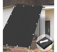 Tenda a Vela Impermeabile 2.5 x 2.5 m Ombreggiante Impregnato 98% Anti Raggi UV Panno Parasole Protezione Solare con Fune e Anello O per Balcone Campeggio Cortile, Grigio Scuro
