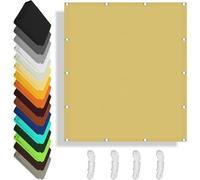 Tenda a Vela Impermeabile 210 x 300 cm Impermeabile, Protezione UV Al 98%, Antistrappo, Protezione Solare, Leggera e Resistente, Parasole a Vela Ombra per Balcone Terrazza, Giallo sabbia
