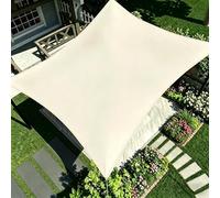 Tenda a Vela Impermeabile 340 x 500 cm Poliestere 160 G M² Protezione Solare con Anelli a D e Corde Tenda da Sole Rettangolare per Patio Piscina Serra Sabbia Party, bianco
