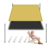 Tenda a Vela Impermeabile 6 x 6 m Impermeabile Balcone Recinzione con Occhielli Protezione Raggi UV HDPE Tenda Parasole per Piscina Domestico, Color Crema