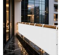 Tenda a Vela Impermeabile 62 x 405 cm Protezione UV 98% Tenda Ombreggiante Impermeabile Impermeabile/Antivento/Protezione UV per Patio, Pergola, Cortile, Balcone, Bianco