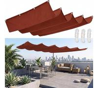 Tenda a Vela Impermeabile Forma di Onda 200x200cm Tenda da Sole Retrattile,Tessuto Oxford Resistente al Strappo Giardino Terrazzo Rosso ruggine