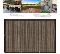 Tenda a vela impermeabile per balcone, 125 x 650 cm, resistente alle intemperie, con occhielli, fascette in nylon, per giardino e balcone, soluzione resistente all'ombra marrone