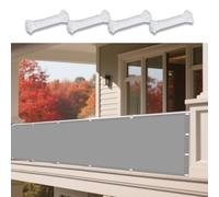 Tenda a Vela Impermeabile Rettangolar 85 x 340 cm Protezione Raggi UV Telo Ombreggiante Occhiellato Protezione Solare Respirante Anti UV per Recinzione Giardino Terrazzo, Grigio Chiaro