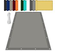 Tenda a Vela Impermeabile Rettangolare 1.8 x 1.8 m Protezione UV Tenda da Sole per Esterno Inclusa Corda Fissa per Giardino Balcone Piscina, Grigio Chiaro