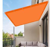Tenda a Vela Impermeabile Rettangolare 120 x 390 cm Protección Rayos UV Telo Tenda da Sole con Occhielli e Corda per Balcone Piscina Terrazza & Giardino, Arancione