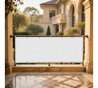 Tenda a Vela Impermeabile Rettangolare 190 x 390 cm Protezione UV 98% Vela Ombreggiante Antivento con Occhielli Tenda a per Giardino Terrazzo e Campeggio, Bianco