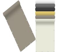 Tenda a Vela Impermeabile Rettangolare 210 x 475 cm Tenda Parasole Rettangolare Antivento Protezione UV Antipioggia Riduce Le Radiazioni per Balcone, Terrazza, Tortora