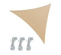 Rebecca Mobili Tenda Ombreggiante a Vela, Tenda a Vela Impermeabile, Beige Scuro, Poliestere Acciaio, Facile da Installare, Misure: 3,6x3,6x3,6 mt - Art. RE6972