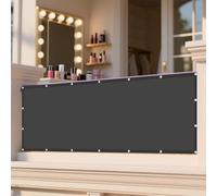 Tenda a Vela Ombreggiante 110 x 565 cm Pes Poliestere Impermeabile Rete Parasole con Occhielli Tenda a Vela per Esterno, Giardino, Terrazzo, Balcone, Grigio Scuro