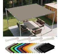 Tenda a Vela Ombreggiante 50 x 450 cm Anti UV Corde di Supporto Rettangolo Telo Ombra con Occhielli Tenda a Vela per Esterni per Giardino, Balcone, Cachi