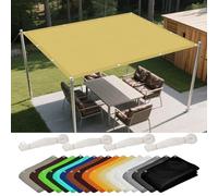 Tenda a Vela Ombreggiante 50 x 600 cm Anti UV Corde di Supporto Rettangolo Telo Ombra con Occhielli Tenda a Vela per Esterni per Giardino, Balcone, Color Crema