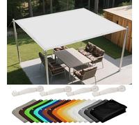 Tenda a Vela Ombreggiante 50 x 700 cm Anti UV Corde di Supporto Rettangolo Telo Ombra con Occhielli Tenda a Vela per Esterni per Giardino, Balcone, Bianco