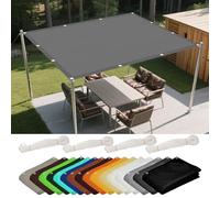 Tenda a Vela Ombreggiante 50 x 700 cm Anti UV Corde di Supporto Rettangolo Telo Ombra con Occhielli Tenda a Vela per Esterni per Giardino, Balcone, Grigio Chiaro
