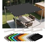 Tenda a Vela Ombreggiante 75 x 500 cm Anti UV Corde di Supporto Rettangolo Telo Ombra con Occhielli Tenda a Vela per Esterni per Giardino, Balcone, Grigio Scuro
