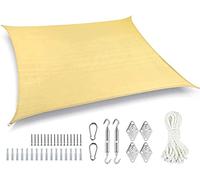 Tenda a Vela ombreggiante, con Kit di Montaggio da 40 pezzi Tenda da Sole, Protezione Raggi UV, Vela Parasole, Adatto per Esterni, Terrazza, Giardino (200x200cm quadrata)