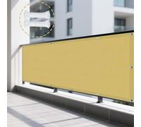 Tenda a Vela Ombreggiante Impermeabile 85 x 350 cm Anti UV Corde di Supporto Telo Ombreggiante Occhiellato con Corde e Occhiello per Esterno, Balconi, Giardino, Terrazza, Color Crema