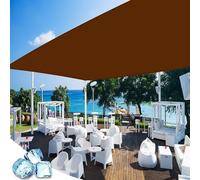 Tenda a Vela Ombreggiante Impermeabile Rettangolare 360 x 600 cm Impermeabile - Montaggio Facile e Veloce, Rete Ombreggiante da Giardino per Esterno, Giardino, Piscina, Marrone