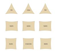 Mobili Rebecca Vela Ombreggiante Tenda Quadrata Beige Outdoor Protezione Uv 5x5