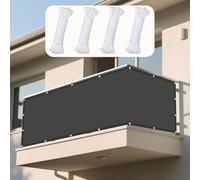 Tenda a Vela Ombreggiante Rettangolare 105 x 220 cm Protezione UV 98% Rete Parasole Anti UV Antivento con Occhielli con Fune per Esterno Terrazza Giardino Piscina, Grigio Scuro