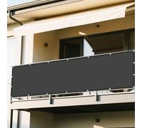 Tenda a Vela Ombreggiante Rettangolare 210 x 760 cm Pes Poliestere Impermeabile Rete Ombreggiante con Occhielli con Corde e Occhiello per Esterno Terrazza Giardino Piscina, Grigio Scuro