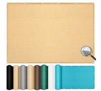 Tenda a Vela Ombreggiante Traspirante 1 x 1.4 m, Antivento, Traspirante,98% Anti UV, Panno Ombreggiante Rete Parasole, Tenda da Sole Telo Ombra, per Balcone, Terrazza, Color Crema