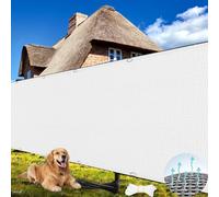 Tenda a Vela Ombreggiante Traspirante 80 x 840 cm, Traspirante, Permeabile, Protezione Solare, Tenda a Vela Rettangolare per Esterno Terrazzo Balcone Giardino, Bianco