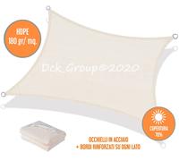 Vela Ombreggiante Quadrata Ecrù 5x5 mt Ombra Tenda Parasole Giardino Esterno