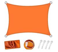 Tenda a Vela Parasole 1.2 x 3.2 m Protezione UV Frangivista Balcone Recinzione con Occhielli per Esterno Giardino terrazza Giardino Campeggio, Arancione