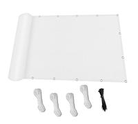 Tenda a Vela Parasole 115 x 220 cm Permeabile All'Aria e All'Acqua Rettangolare, Rete Ombreggiante Telo Parasole con Fune e Occhiellato per Esterno Giardino Terrazza, Bianco