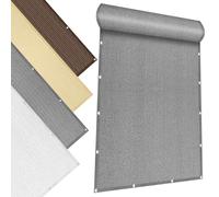 Tenda a Vela Parasole 120 x 200 cm Antivento, Permeabile All'Acqua Protezione Solare, Rete Parasole Panno Ombreggiante con Fune e Occhiellato per Esterno Giardino Terrazza, Grigio Chiaro
