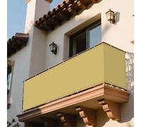 Tenda a Vela Parasole 120 x 240 cm Anti UV Corde di Supporto Vele Ombreggianti Impermeabile con Fune Tenda a Vela per Esterno, Giardino, Terrazzo e Campeggio, Giallo sabbia