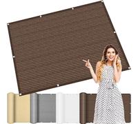 Tenda a Vela Parasole 175 x 315 cm Permeabile All'Aria e All'Acqua Rettangolare, Tenda Vela Parasole Ombreggiante con Funi di Tensione per Esterno, Terrazza, Piscina, Marrone