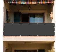Tenda a Vela Parasole 190 x 335 cm Anti UV 98% Parasole Tenda Rettangolare Antipioggia, Antivento e Resistente Al Sole Perfette per Giardino Terrazza e Balcone, Grigio Scuro
