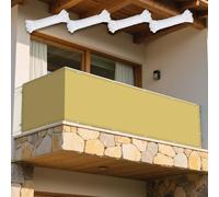 Tenda a Vela Parasole 204 x 325 cm Anti UV Corde di Supporto Vela Ombreggiante Antivento Anti UV Antivento con Occhielli con Fune per Giardino, Terrazza, Piscina e Esterni, Giallo sabbia